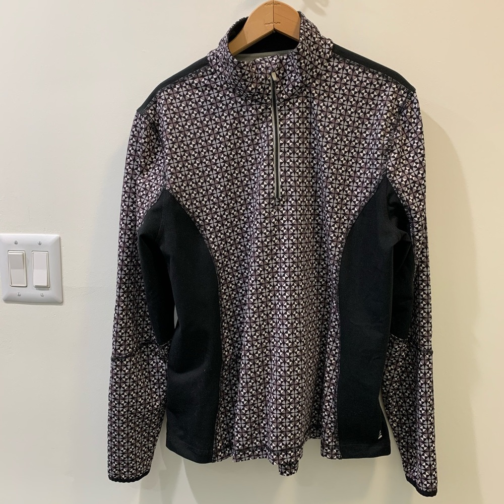 1/4 Zip black and white Lands End Pullover